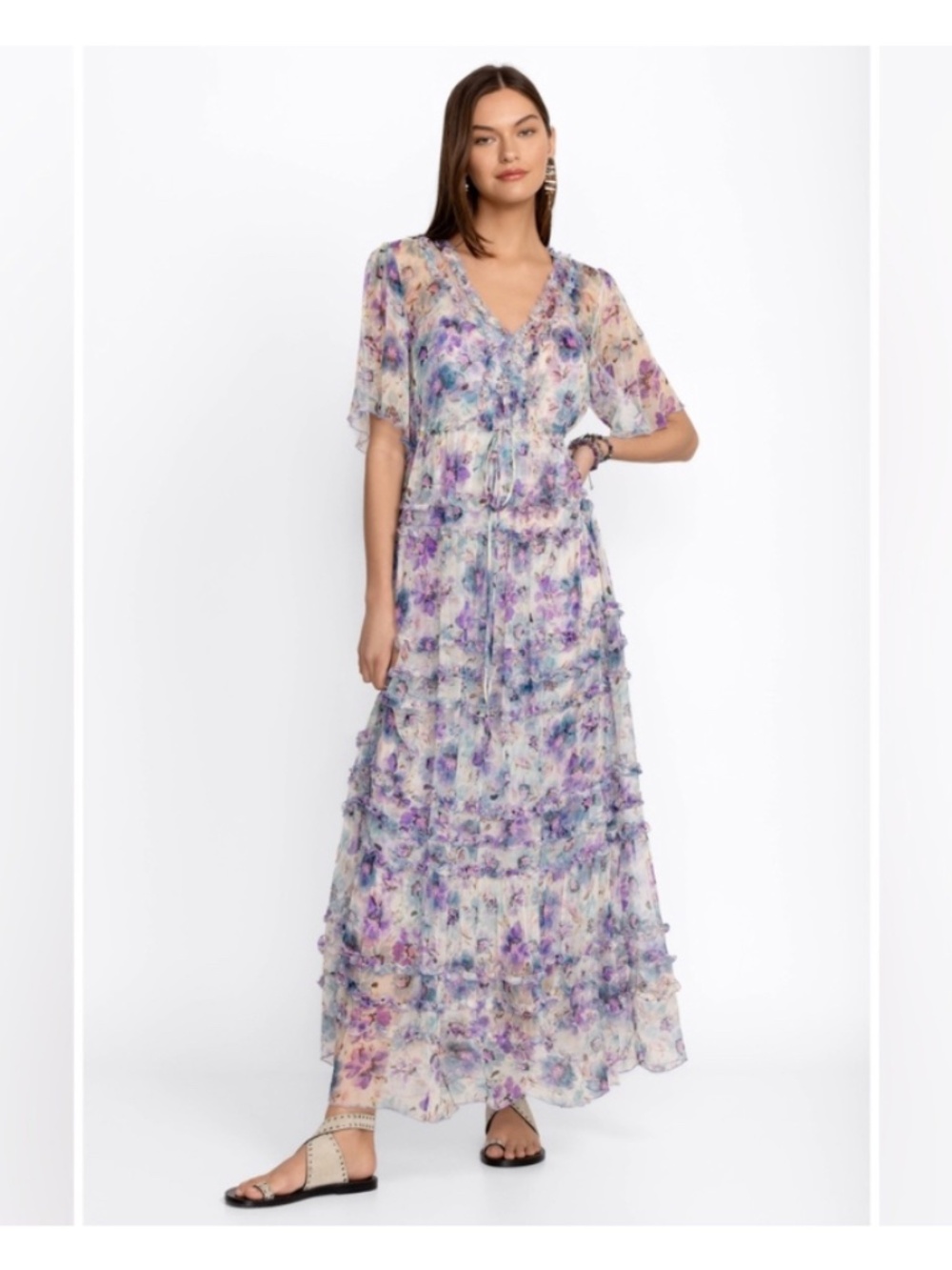 Johnny Was Glinda Silk Maxi Dress W/slip